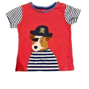 Mini Boden Pirate Dog shirt - Navy, White, Red